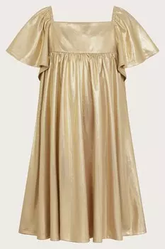Платье с рукавами металлик ангел Monsoon, золотой