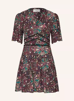 Платье с рюшами ba&sh, темно-серый/темно-коричневый/фуксия