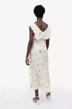 Платье с рюшами H&M, бежевый
