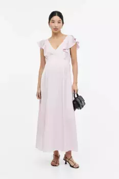 Платье с рюшами H&M, розовый