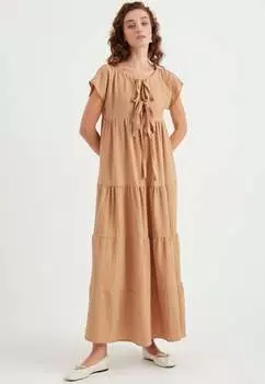 Платье с рюшами Herita, коричневый