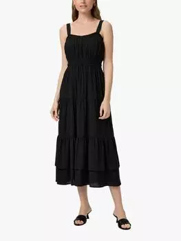 Платье с рюшами из хурмы PAIGE, черный