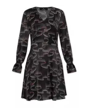 Платье с рюшами Ps By Paul Smith, черный