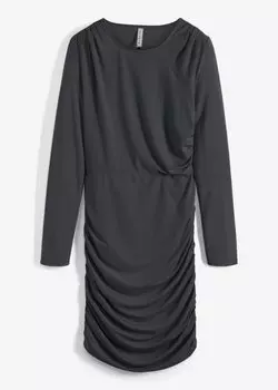 Платье с рюшами Rainbow, черный