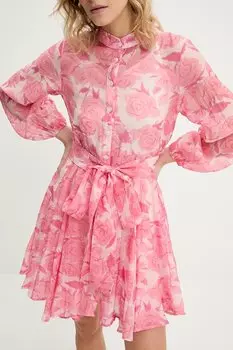 Платье с шелком Answear.Lab, розовый