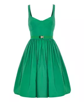 Платье с широким вырезом и юбкой с рюшами Kocca, зеленый