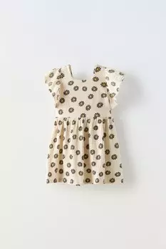 Платье с текстурным цветочным рисунком ZARA, цвет lavender