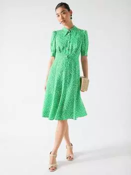 Платье с точечным принтом от эсме икат L.K.Bennett, цвет Green/Cream