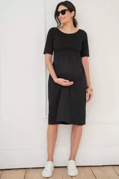 Платье с топом из хлопкового поплина Seraphine, черный