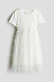 Платье с юбкой из тюля H&M, белый