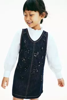 Платье с украшениями H&M, синий