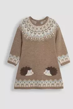 Платье с узором «фэр айл» Jojo Maman Bb, нейтральный