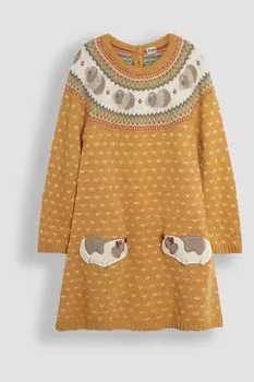 Платье с узором «фэр айл» Jojo Maman Bb, желтый