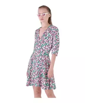 Платье с узором и V образным вырезом перекрестком Silvian Heach, мультиколор