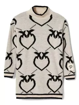 Платье с узором Love Birds Pinko Kids, нейтральный