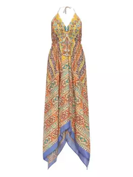 Платье с узором на шее ETRO, оранжевый
