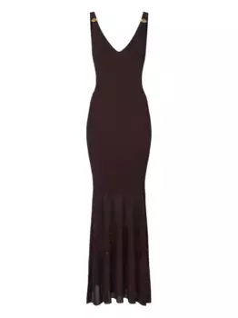 Платье с V-образным вырезом Elisabetta Franchi, коричневый