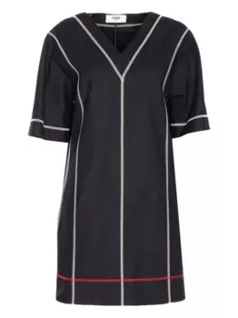 Платье с V-образным вырезом FENDI, черный