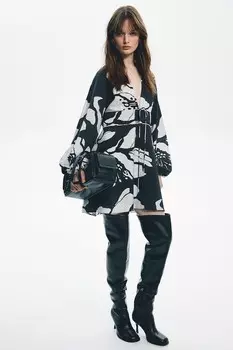 Платье с v-образным вырезом H&M, черный