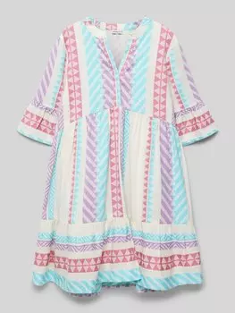 Платье с V-образным вырезом Happy Girls, экрю