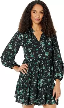 Платье с V-образным вырезом и рукавами реглан CeCe, цвет Rich Black