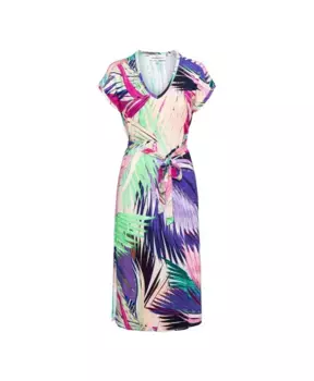 Платье с v образным вырезом и принтом листьев &Co Woman, мультиколор