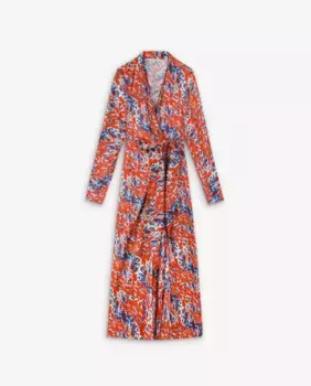 Платье с V-образным вырезом и узлом на талии Scalpers, оранжевый