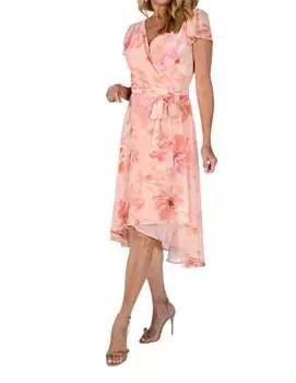 Платье с V-образным вырезом и имитацией запаха в абрикосовом цвете Frank Lyman, цвет apricot