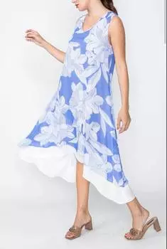 Платье с V-образным вырезом и высоким и низким вырезом в стиле «небо» IC COLLECTION, цвет sky