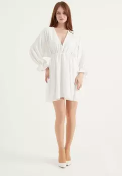 Платье с v-образным вырезом Tbn, бежевый