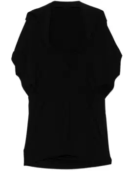 Платье с V-образным вырезом Yohji Yamamoto, черный