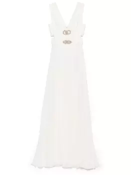 Платье с V-образным вырезом Zuhair Murad, белый