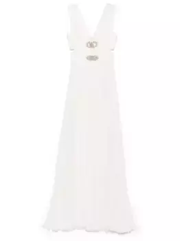 Платье с V-образным вырезом Zuhair Murad, белый