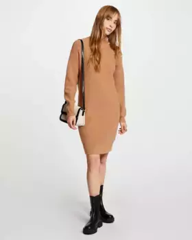 Платье с водолазкой крупной вязки Morgan, цвет Camel