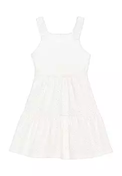 Платье с воланами, английская вышивка, детское GARCIA, кремовый