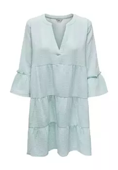 Платье с воланами, длина до колена, рукава 3/4, женское ONLY, цвет 194519 Harbor Gra