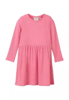 Платье с воланами длиной до колена детское TOM TAILOR, цвет 34603 Pink Univer