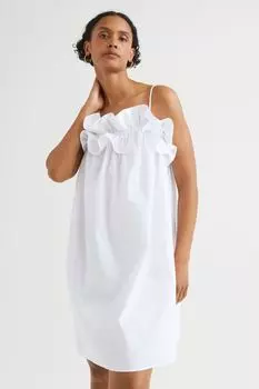 Платье с воланами H&amp;M, белый