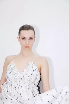Платье с воланами H&M, белый