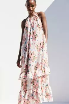 Платье с воланами H&M, белый