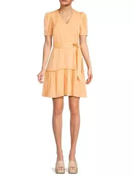 Платье с воланами и поясом Aero Charm Karl Lagerfeld Paris, абрикос