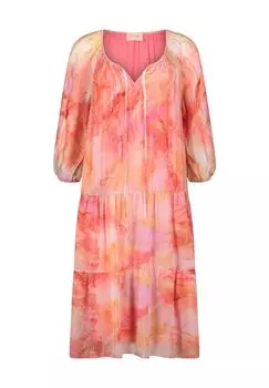 Платье с воланами, из шелка, для женщин CARTOON, цвет 4843 Pink/ros_