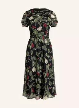 Платье с воланами LAUREN RALPH LAUREN, черный/темно-красный/зеленый