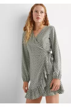 Платье с воланами Mango, экрю