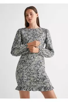 Платье с воланами Mango, синий