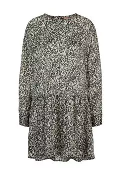 Платье с воланами, принт по всей поверхности, для женщин Hugo Boss, цвет Open Miscella