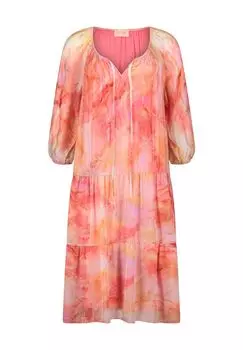 Платье с воланами, содержание шелка, рукава 3/4, для женщин CARTOON, цвет Pink/ Ros