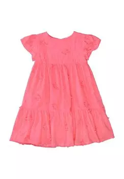 Платье с воланами, вышивка, круглый вырез, детское JETTE, цвет Pink Lemonade