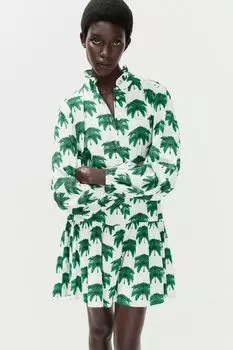 Платье с воланным воротником H&M, белый