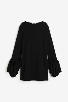 Платье с воланом H&M, черный